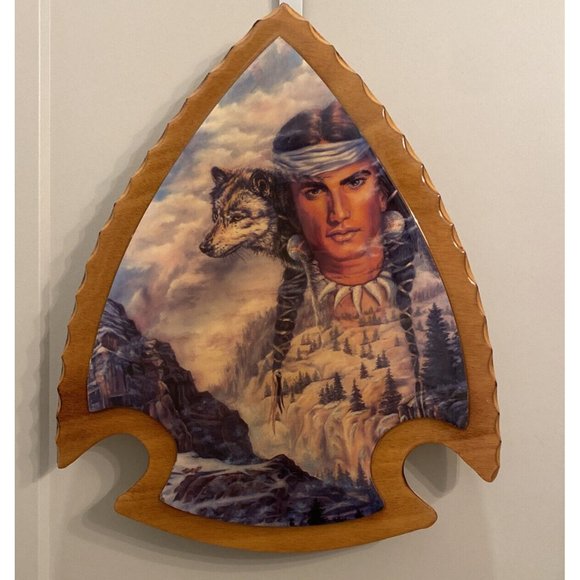 Native American Man & Women Set Of Two 21”x17” Handmade Framed Art - Picture 3 of 4